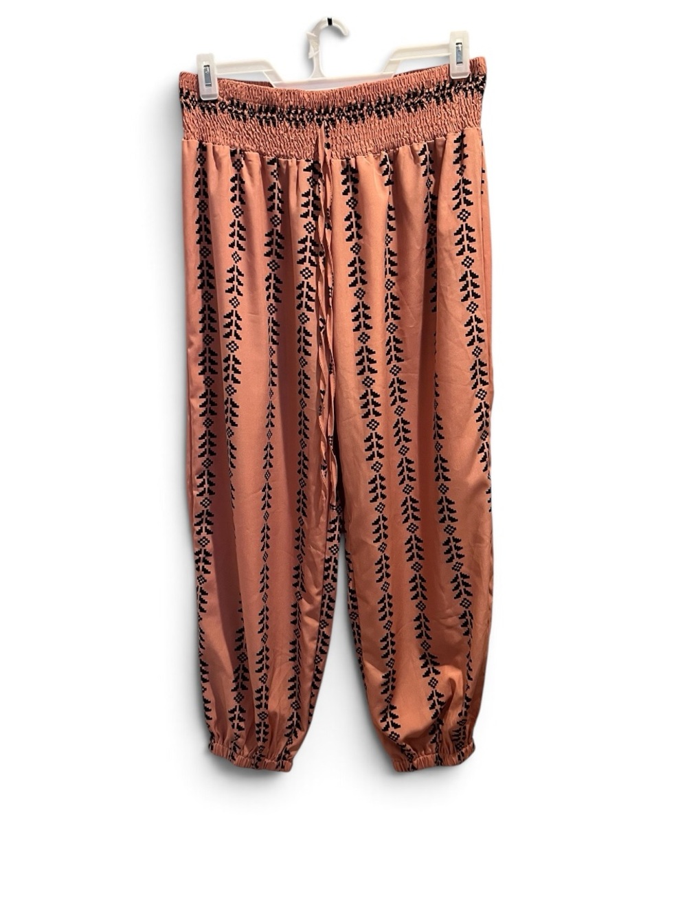 SHEIN 1XL Terracotta Orange Black Geometric Print Jogger Pants